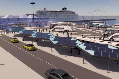 Imatge virtual de la nova zona logística del Moll de Balears del Port de Tarragona.