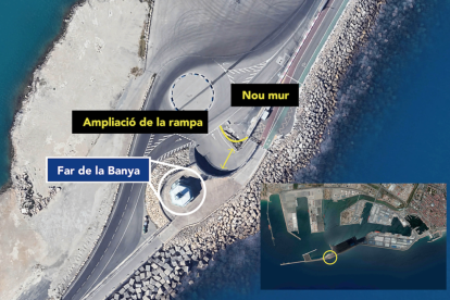 Plano de las obras en el Faro de la Banya.