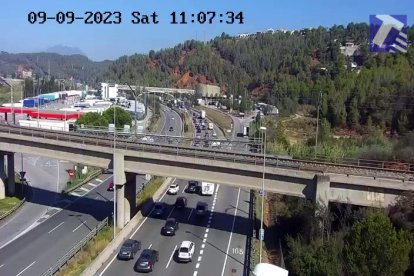 Retención este sábado a la AP-7 entre Castellbisbal y Martorell.