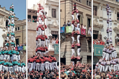 El 3 de 10fm dels Castellers de Vilafranca; el 5 de 9f(c) de la Joves; el 2d8(c) de la Vella; i el 2 de 9fm dels Minyons de Sant Fèlix 2023.