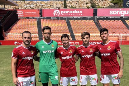 Gabri Vidal, Dani Parra, Adri Contreras, Marc Álvarez i Óscar Sanz al Nou Estadi.