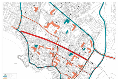 Imatge del mapa de Salou amb les afectacions al trànsit.