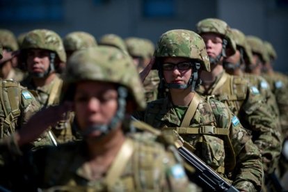 Soldados del Ejército Argentino en formación.