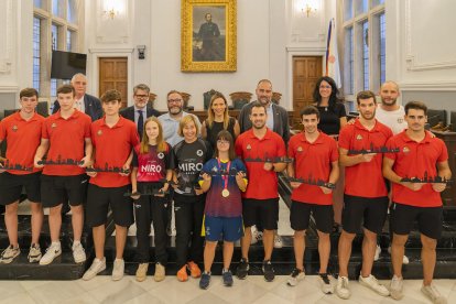 Imatge de la recepció dels esportistes a l'Ajuntament de Reus.