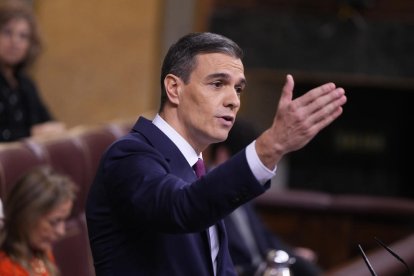 Pedro Sánchez durant el seu discurs d'investidura.