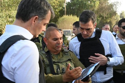 El presidente español, Pedro Sánchez, durante su viaje a Israel y Palestina.