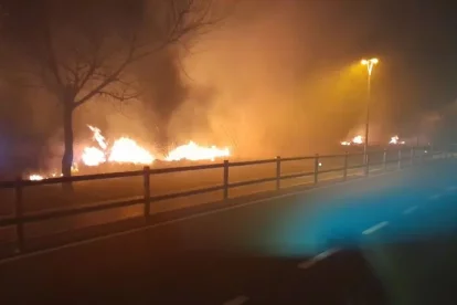 Imatge de l'incendi a Riumar, Deltebre.