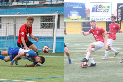 A l’esquerra, Hugo Toivonen (Reus FC Reddis) i, a la dreta, Boaz Hallebeek (Pobla de Mafumet).