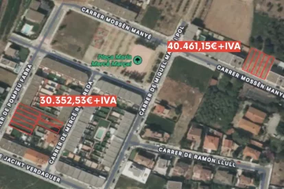 Mapa de les parcel·les en venda al Morell.