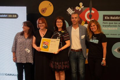 Representants de l'Institut Antoni de Martí i Franquès durant l'entrega de premis