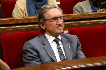 El conseller Jaume Giró, al ple del Parlament