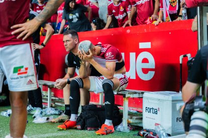 Imatge del partit entre el Nàstic i el Málaga