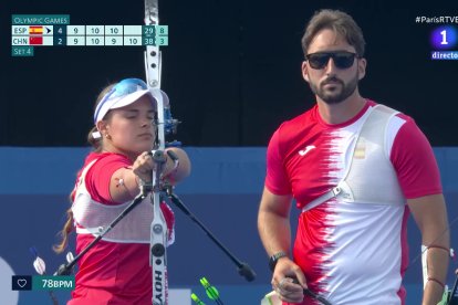 Eslia Canales i Pablo Acha a la prova de dobles mixtes.