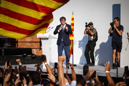 L'expresident Carles Puigdemont en la seva reaparició a Catalunya.