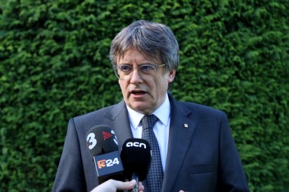 Carles Puigdemont, aquest dissabte a la Casa de la República, a Waterloo