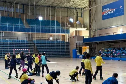 Un entrenament en un pavelló de Reus.