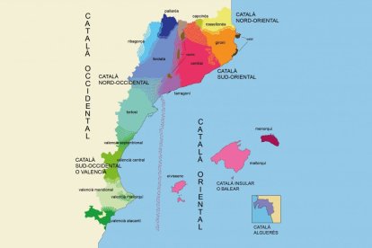 El nou mapa dels dialectes de la llengua catalana.