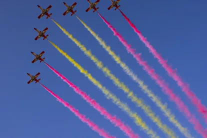 Imagen de archivo de la patrulla Águila en el desfile del Día de la Fiesta Nacional del año pasado