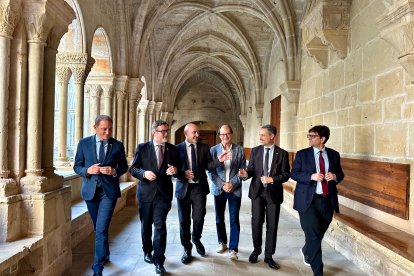 Carlos Prieto, José Crespín, Santiago Castellà, Pere Parramon, entre altres, al Monestir de Poblet.