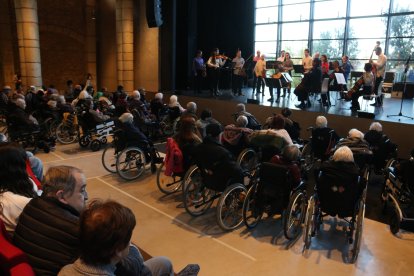 Persones amb mobilitat reduïda han pogut assistir al concert de Nadal de l'orquestra Camerata XXI.