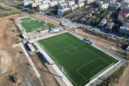 Vista aèria dels camps de futbol de Salou.