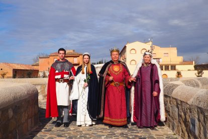 Sant Jordi, la Princesa, el Rei i la Reina de a 38a Setmana Medieval de Montblanc.