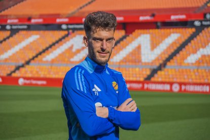 El jugador del Nàstic, Roberto Torres, durant el dia d’ahir a la gespa del Nou Estadi Costa Daurada.