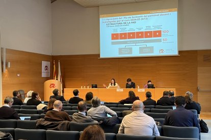 El Consell de Govern d’ahir al Paranimf de l’edifici del Rectorat on s’aprovà l’acollida de diversos nous estudis, entre els quals s’inclou un màster en entreteniment temàtic.