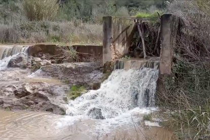 Imagen del río Gaià este domingo al mediodía
