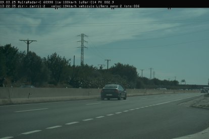 Captura del radar del vehículo denunciado.