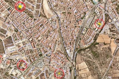 Mapa dels solars cedits al Vendrell per fer pisos.