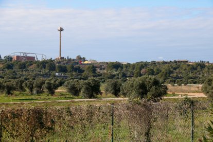 Terrenys on s’hauria de construir el Hard Rock amb PortAventura al fons.