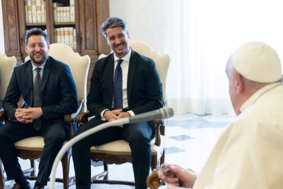 Ruben Viñuales en la seva trobada amb el Papa Francesc.
