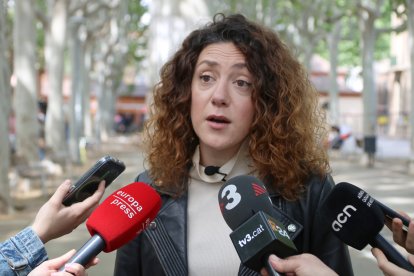 La diputada dels Comuns al Congrés Aina Vidal atén la premsa a Barcelona 