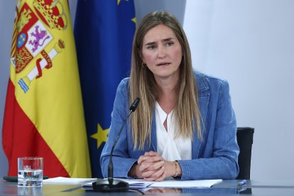 La vicepresidenta tercera del govern espanyol, Sara Aagesen, a la roda de premsa posterior al Consell de Ministres.