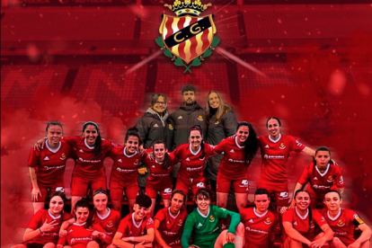 La plantilla en el completo del Nàstic Femení.