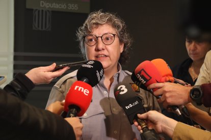 La subdirectora general de Coordinació i Gestió d'Emergències, Imma Solé, en una atenció als mitjans