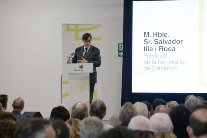 El president de la Generalitat, Salvador Illa, a un acte a Deltebre