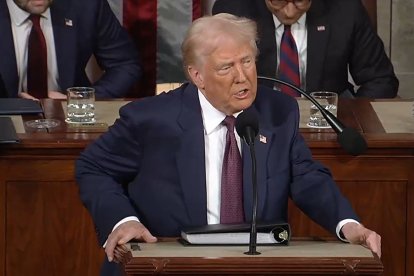 Imagen de archivo del presidente de los Estados Unidos, Donald Trump, en un discurso ante el Congreso de los EE.UU.