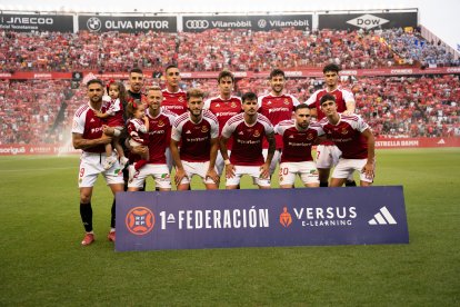 Imatge d’un dels darrers onzes inicials del Nàstic de la temporada 2024/2025.