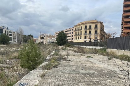 Terrenys de Renfe on l'Ajuntament de Tortosa projecta un aparcament amb zona enjardinada