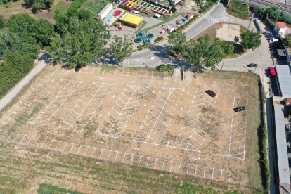 Imagen aérea del parking del Puntet.