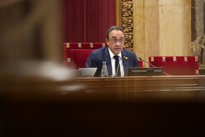 El president del Parlament, Josep Rull, durant el ple
