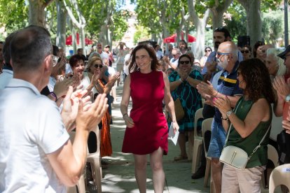 La alcaldesa de Reus, Sandra Guaita, durante el acto de balance de medio mandato del PSC