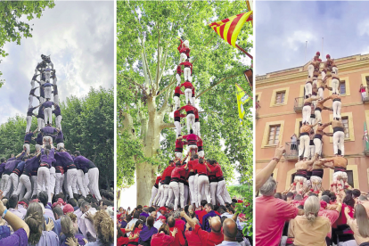 5de9f dels Capgrossos a Les Santes, 3de9f de la Joves a la Riera i 5de8 dels Xiquets de Reus al Catllar.