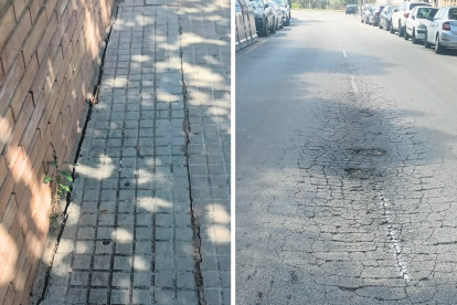 L’estat del carrer Hipòlit Lázaro arran del desviament del trànsit per les obres del passeig Pau Casals indigna els veïns.