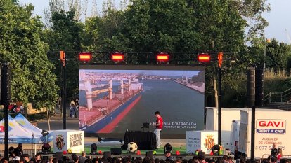 Nervis al Parc Francolí de l'afició grana