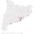 Mapa de la pujada dels IBI entre el 2023 i el 2024 en els principals municipis catalans.