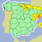 Mapa de l'AEMET amb els pronòstics de nivells d'onatge a Espanya.