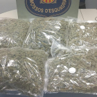 Quatre bosses de marihuana que els Mossos d'Esquadra han trobat.